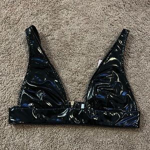 Black Patent Leather Bralette